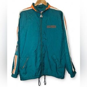 NFL Miami Dolphins Licensed Vintage 90s Old Logo Adult L Full Zip Up Windbreaker